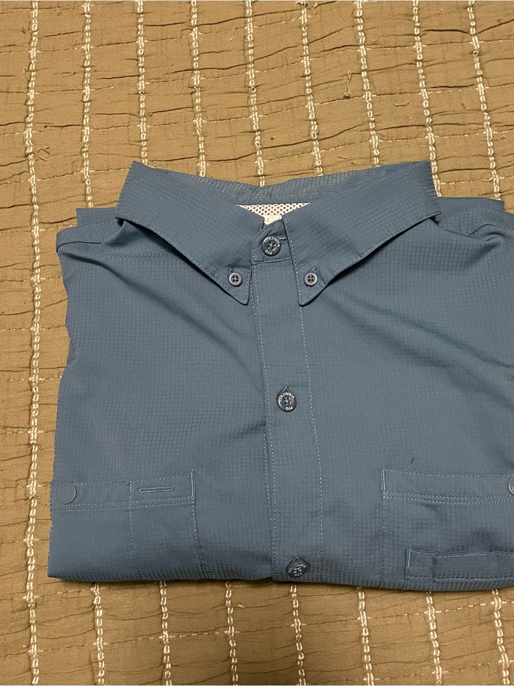 Columbia Men's Slate Blue Short-Sleeve Button-Down Shirt